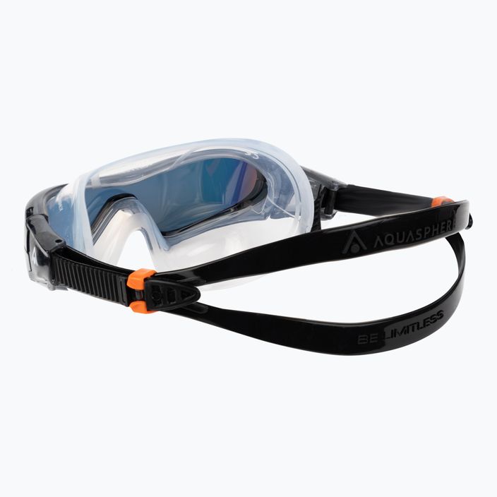 Aquasphere Vista Pro тъмно сива/черна/оранжева титанова маска за плуване MS5041201LMO 4