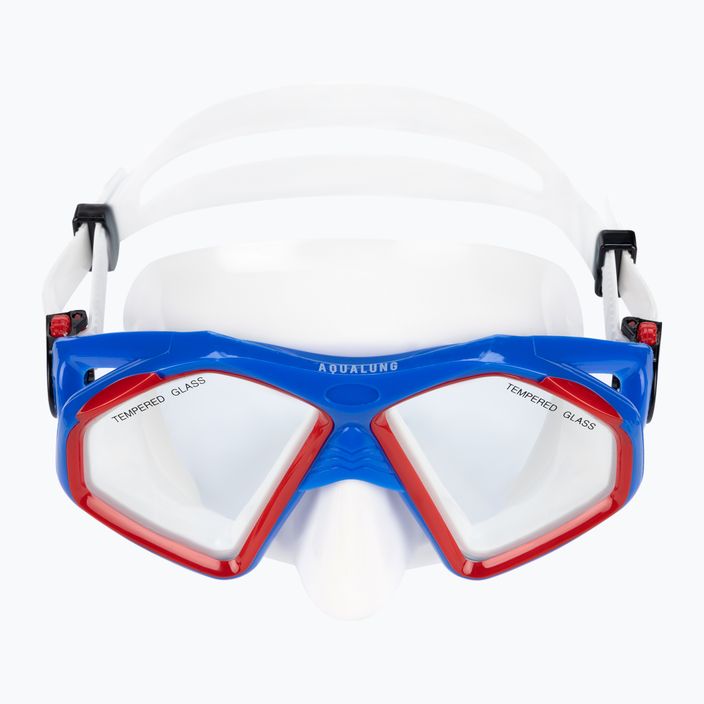 AQUALUNG Hawkeye комплект за гмуркане маска + шнорхел комбинация синьо/червено SC3974006 2