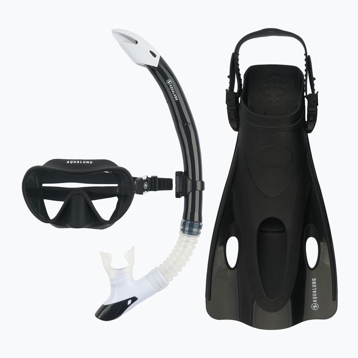 Aqualung Nabul комплект за гмуркане с шнорхел маска + шнорхел + плавници черен