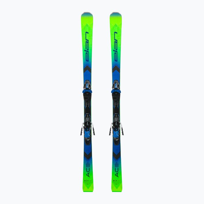 Elan Ace SCX Fusion + EMX 12 ски за спускане зелено сини AAJHRC21