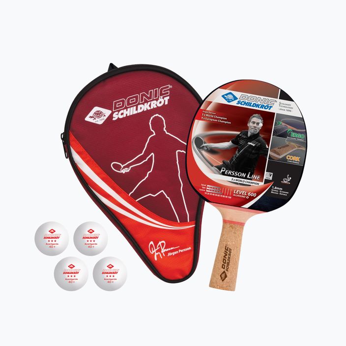 DONIC Persson 600 Подаръчен комплект за тенис на маса Червено 788450 9