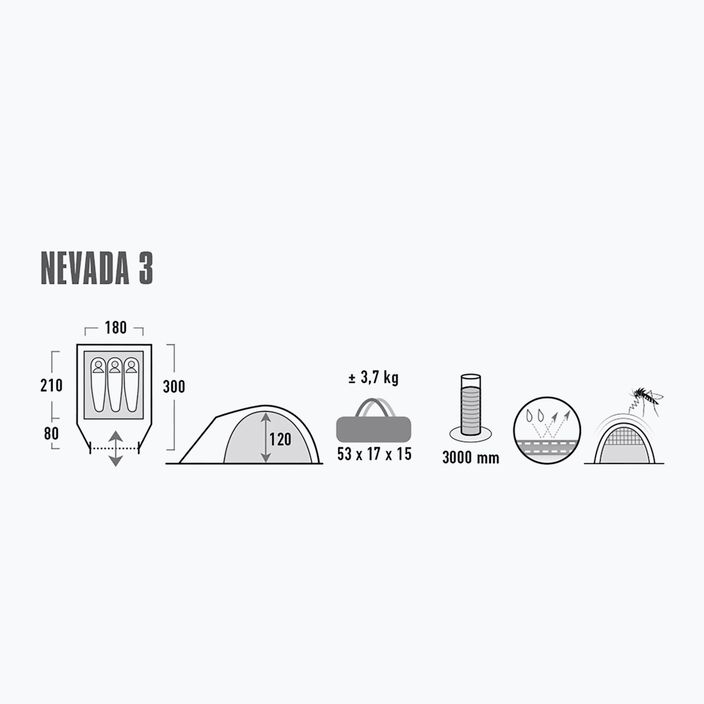 Палатка за къмпинг за 3 човека High Peak Nevada grey 10203 10
