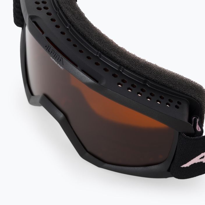Детски очила за ски Alpina Piney black/rose matt/orange 5