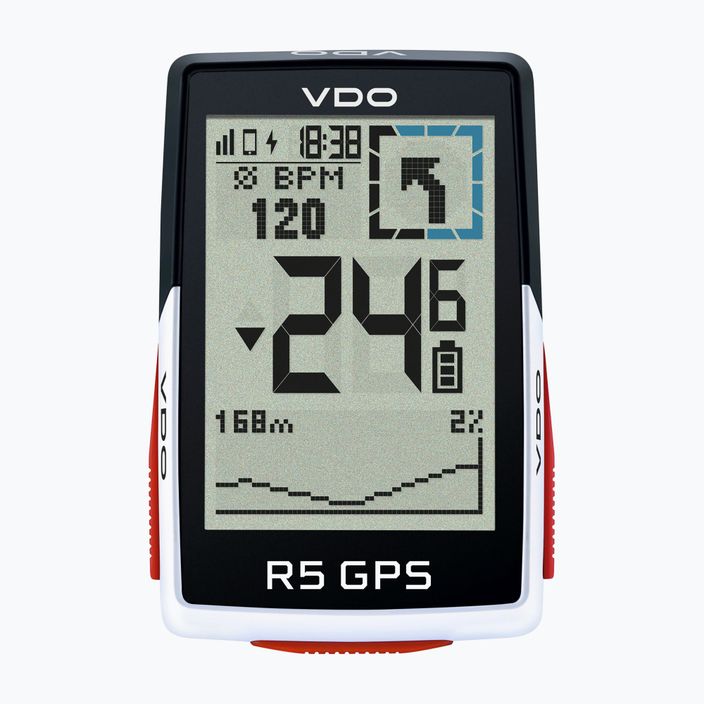 VDO R5 GPS Top Mount-Set велосипеден брояч черно и бяло 64051
