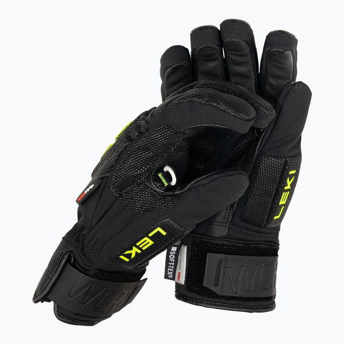 Мъжки ски ръкавици LEKI WCR C-Tech 3D black ice/lemon