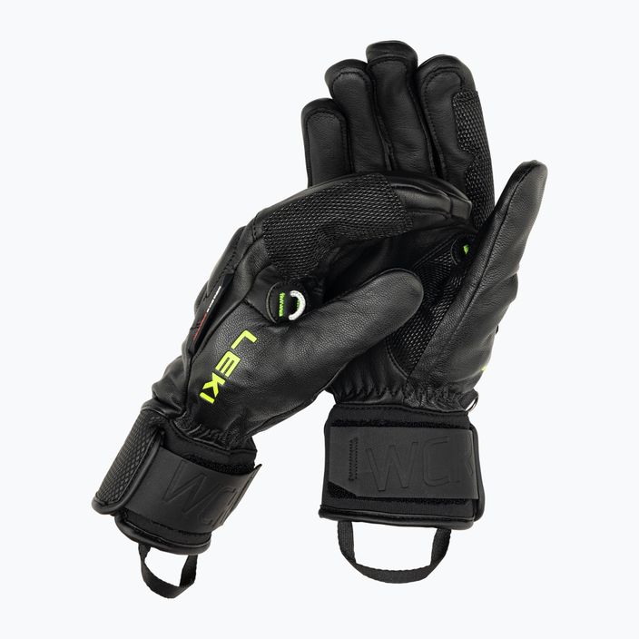 Мъжки ски ръкавици LEKI WCR Venom Speed 3D black ice/lemon