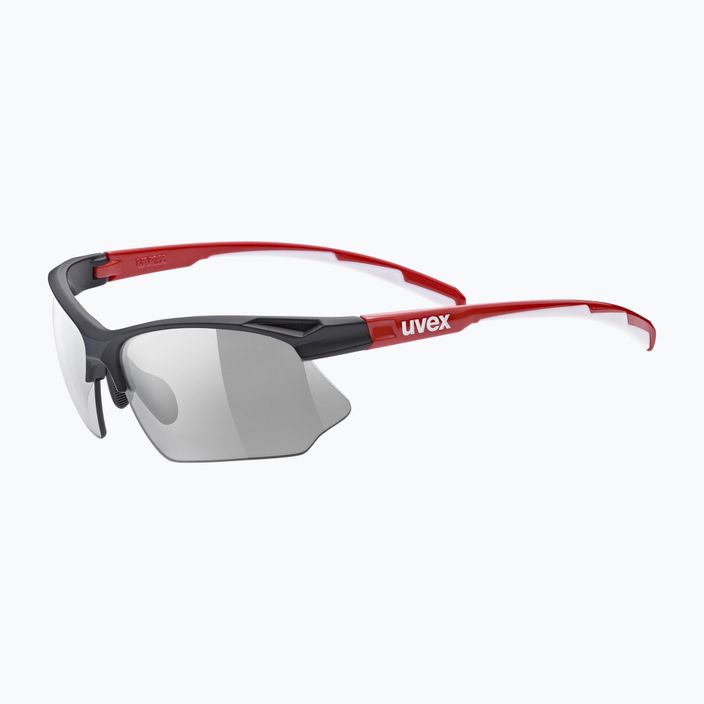 UVEX Sportstyle 802 V черно-червено-бяло/вариоматичен дим очила за колоездене 53/0/872/2301 5