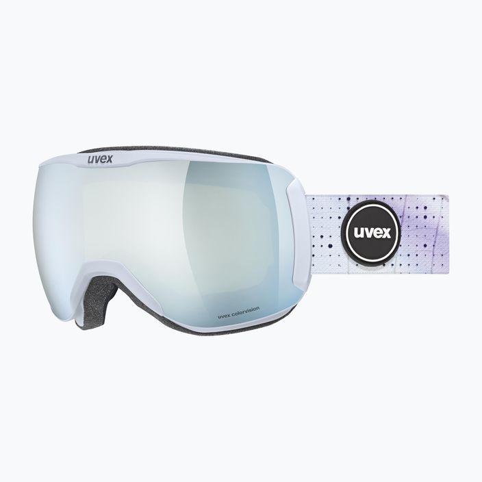 Дамски ски очила UVEX Downhill 2100 CV WE S2 арктическо синьо матово/огледално бяло/цветен цвят зелен