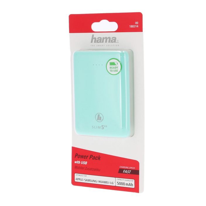 Захранващ пакет Hama Slim 5HD 5000 mAh зелен 2