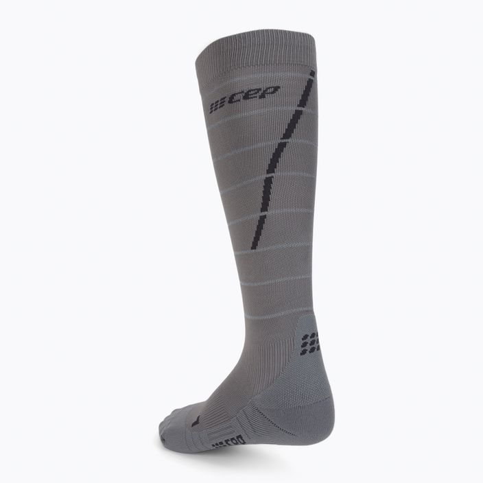 CEP Reflective сиви мъжки компресиращи чорапи за бягане WP502Z2000 2