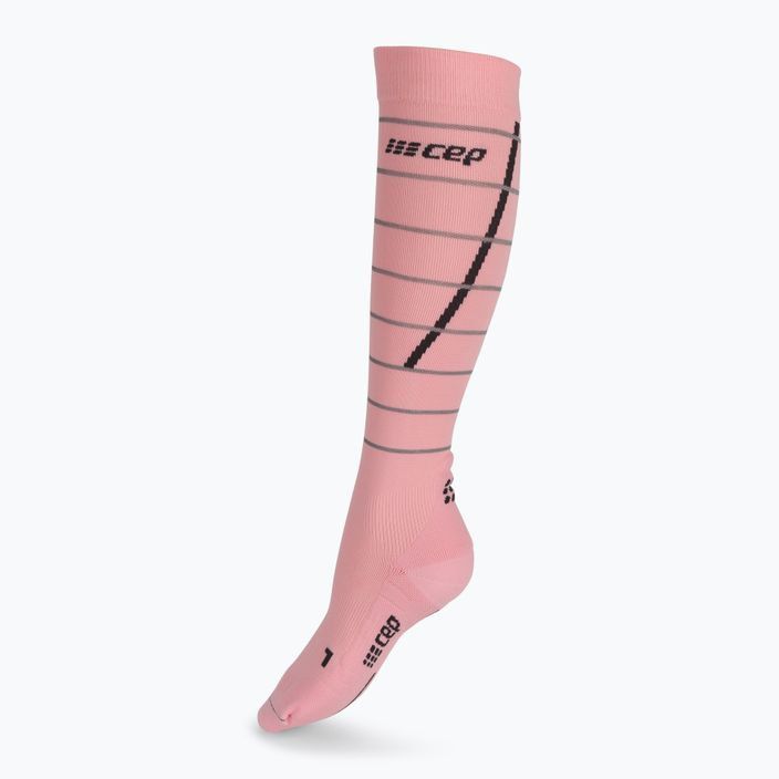 Дамски CEP отразяващи розови чорапи за бягане WP401Z2000 2