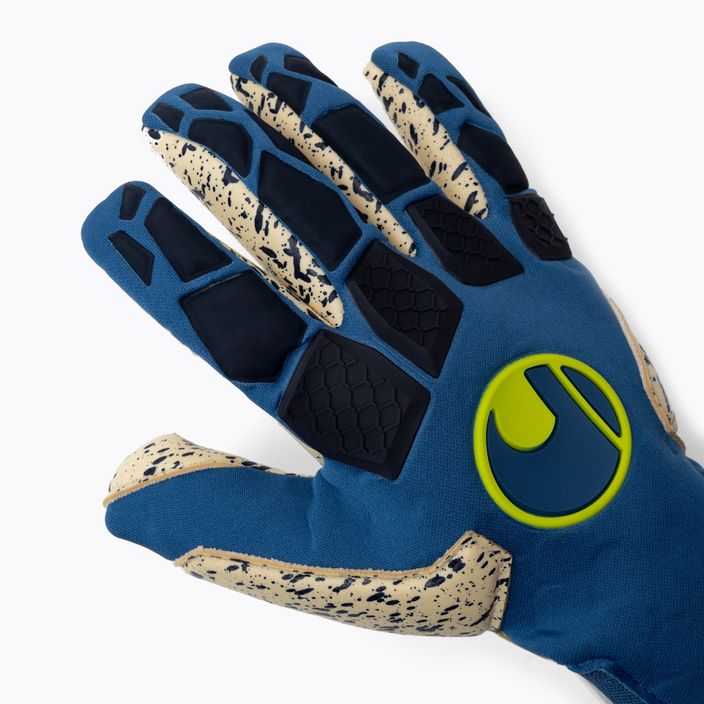 Uhlsport Hyperact Supergrip+ Finger Surround вратарска ръкавица синьо и бяло 101123101 3