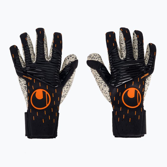 Uhlsport Speed Contact Supergrip+ Finger Surround вратарски ръкавици черно-бели 101126001