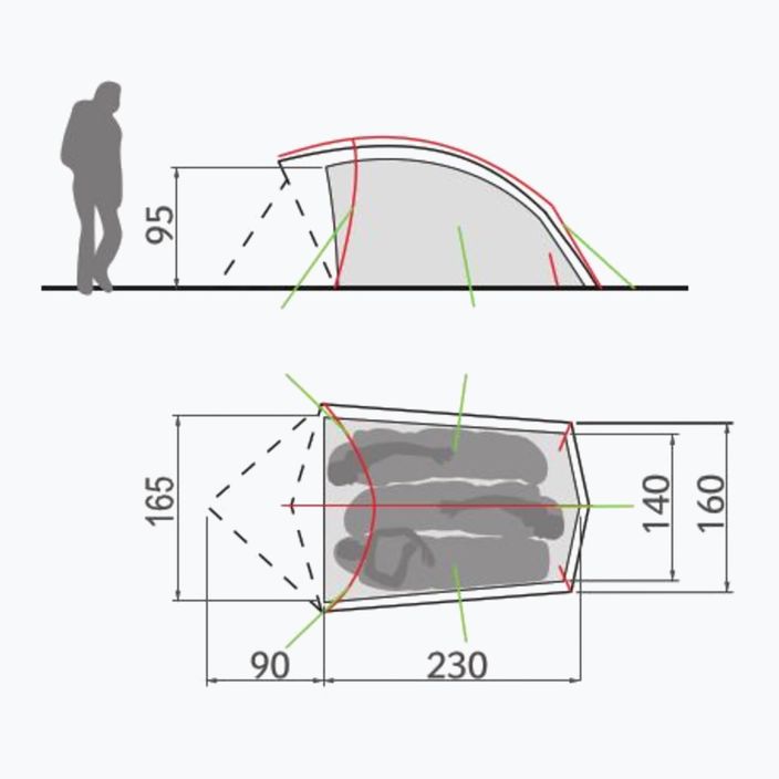 Vaude Taurus buckeye 3-местна палатка за трекинг 4