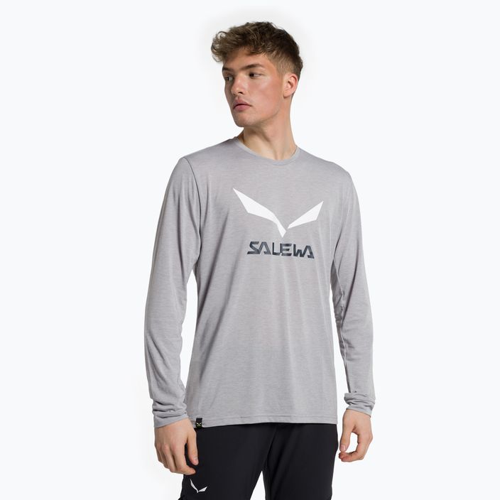 Мъжка тениска за трекинг Salewa Solidlogo Dry сива 00-0000027340
