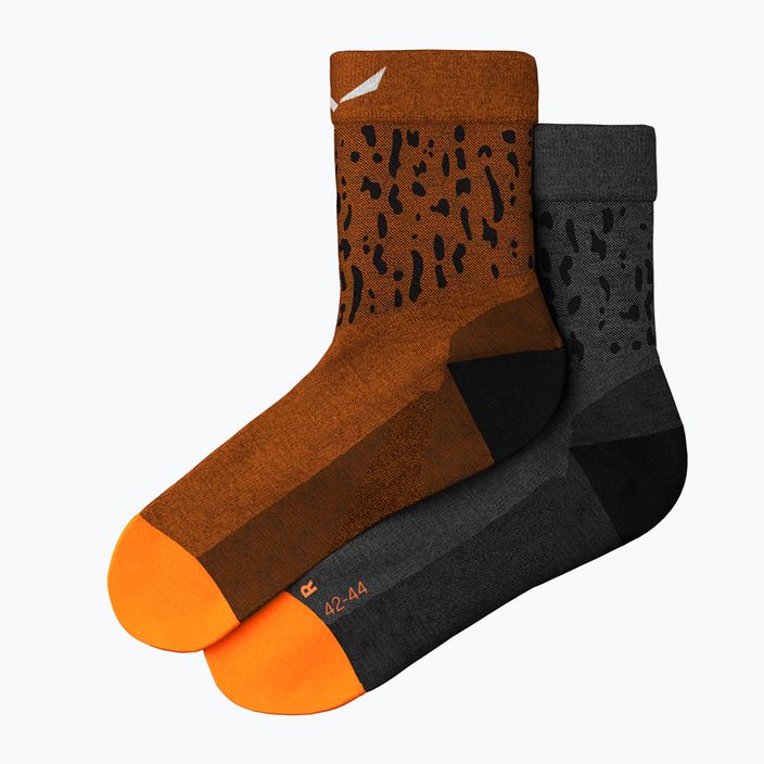Мъжки чорапи за трекинг Salewa MTN TRN Sal. AM QRT сиво-кафяв 00-0000069028 9