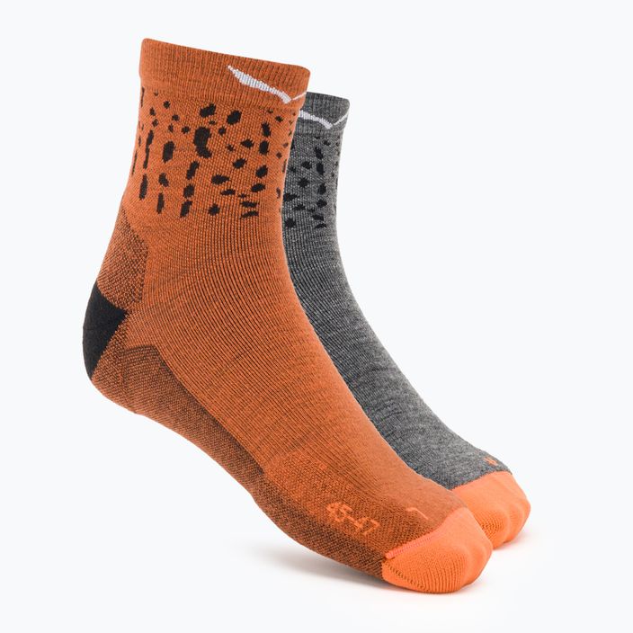 Мъжки чорапи за трекинг Salewa MTN TRN Sal. AM QRT сиво-кафяв 00-0000069028