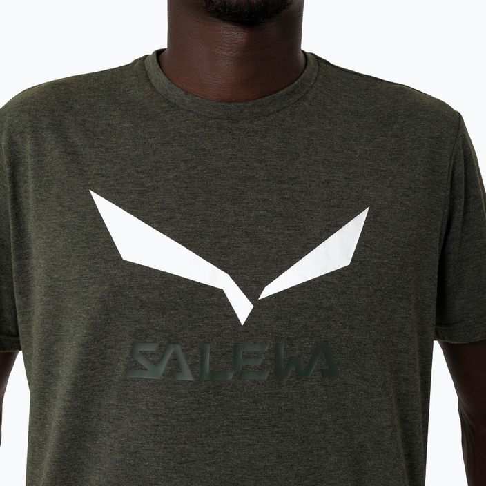 Мъжка тениска Salewa Solidlogo Dry тъмнозелена за трекинг 00-0000027018 4