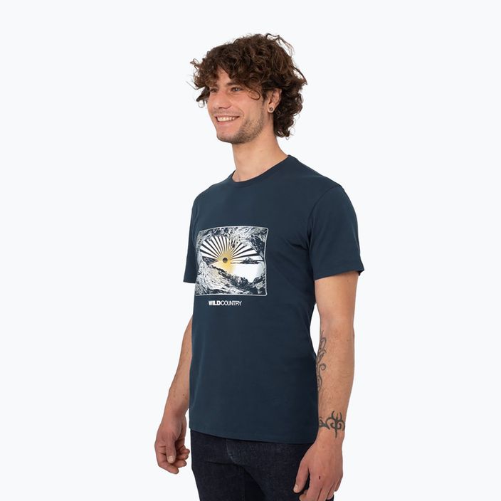 Мъжка тениска за катерене Wild Country Flow в тъмносин цвят 2