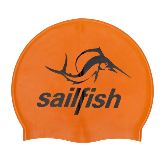 Силиконова шапка за плуване оранжева 2