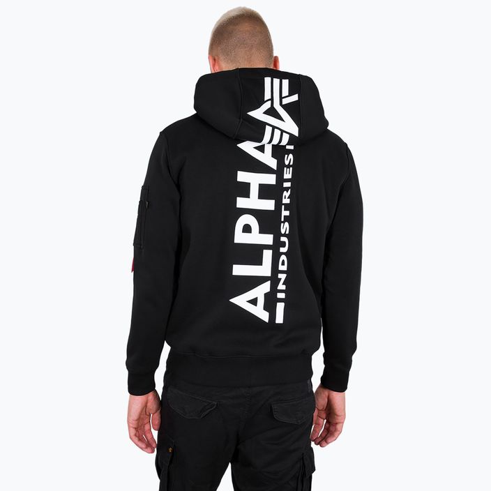 Мъжки суитшърт Alpha Industries Back Print Zip black 3