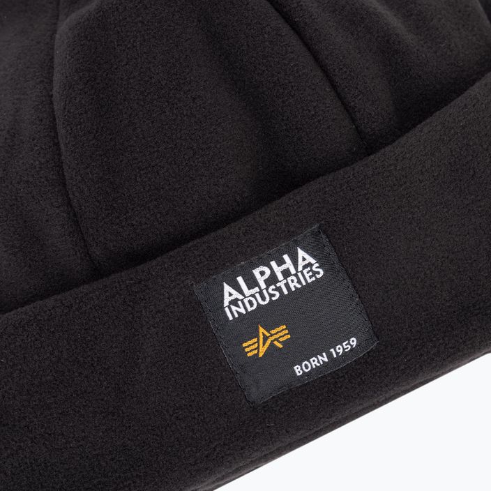 Комплект от полар Alpha Industries Label шапка + ръкавици black 3