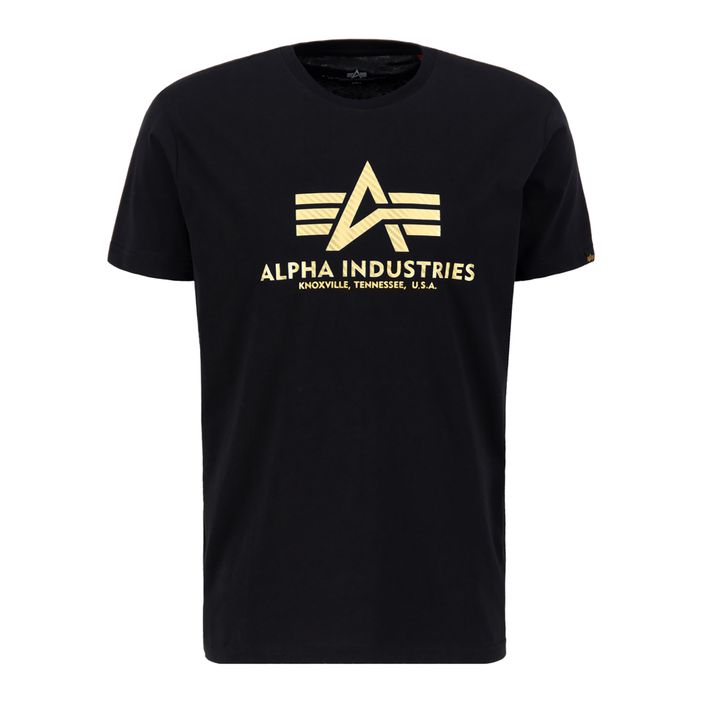 Мъжка тениска Alpha Industries Basic T Carbon black/gold 2