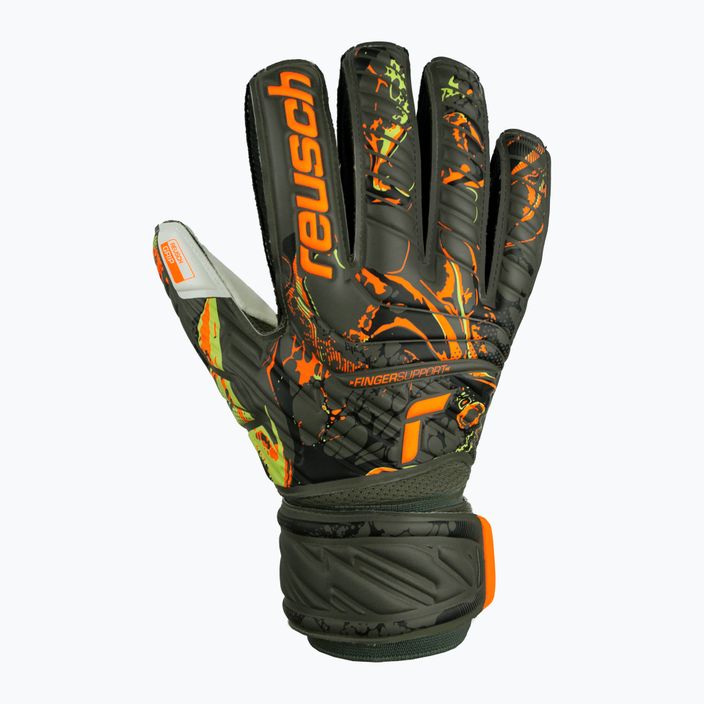 Reusch Attrakt Grip Finger Support вратарски ръкавици зелено-оранжеви 5370010-5556 5