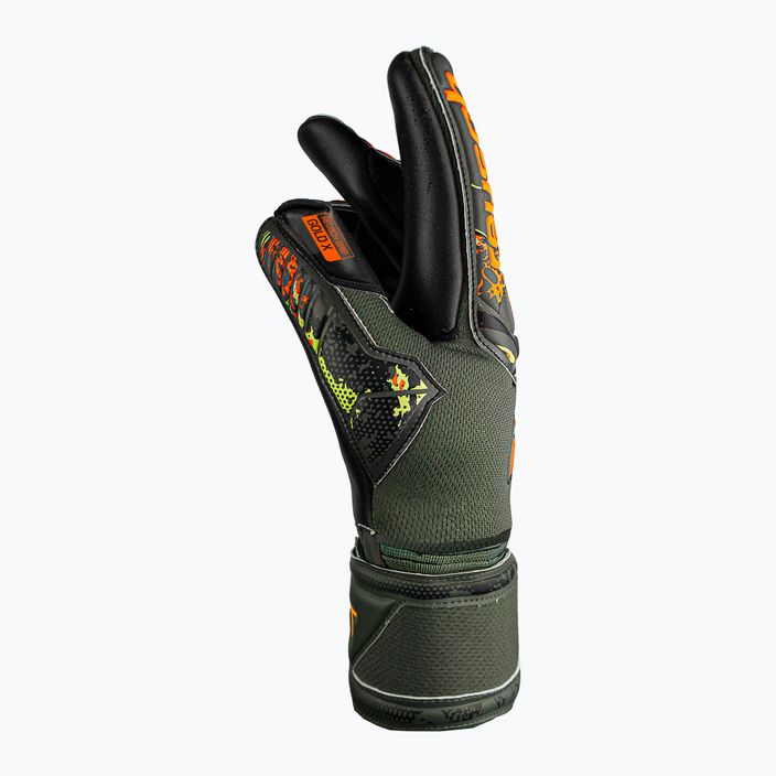 Reusch Attrakt Gold X Finger Support Младши вратарски ръкавици зелено-черни 5372050-5555 7