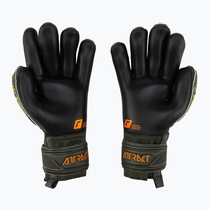 Reusch Attrakt Gold X Finger Support Младши вратарски ръкавици зелено-черни 5372050-5555 2