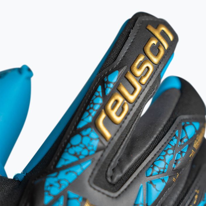 Reusch Attrakt Aqua Finger Support вратарска ръкавица black/gold/aqua 5