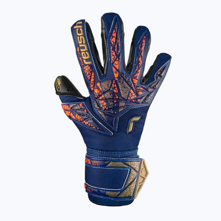 Детски вратарски ръкавици Reusch Attrakt Gold X Junior premium blue/gold/black 2