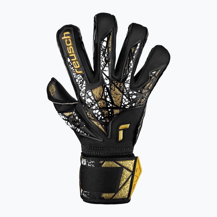 Reusch Attrakt Gold X Evolution Cut Finger Support вратарски ръкавици черни/златни/бели/черни 2