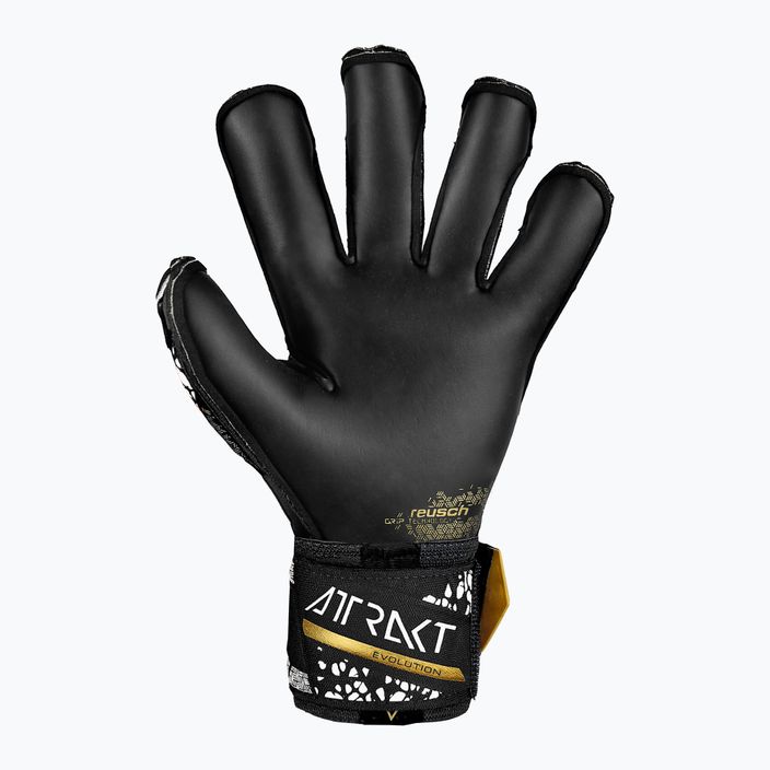 Reusch Attrakt Gold X Evolution Cut Finger Support вратарски ръкавици черни/златни/бели/черни 3