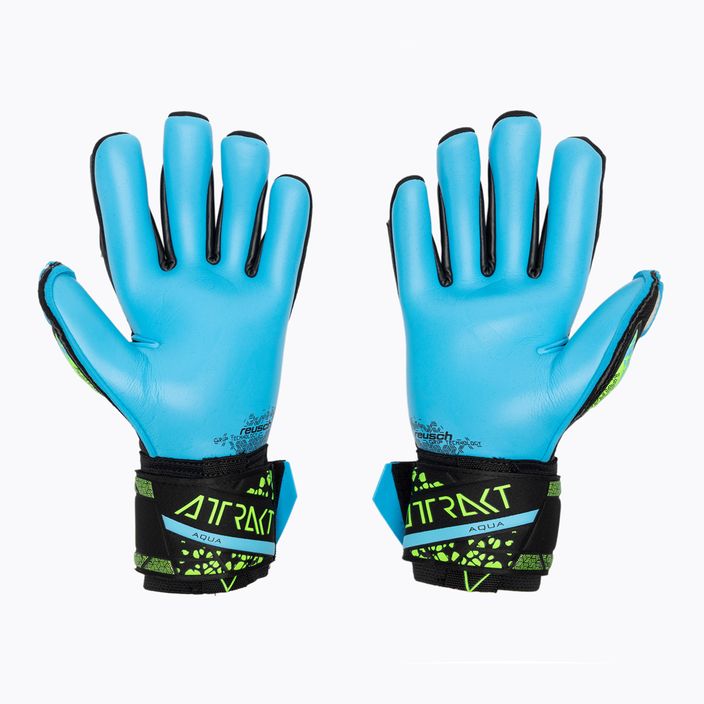 Вратарски ръкавици Reusch Attrakt Aqua black/fluo lime/aqua 2
