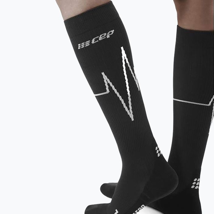 CEP Heartbeat дамски чорапи за бягане с компресия черни WP20KC3 6