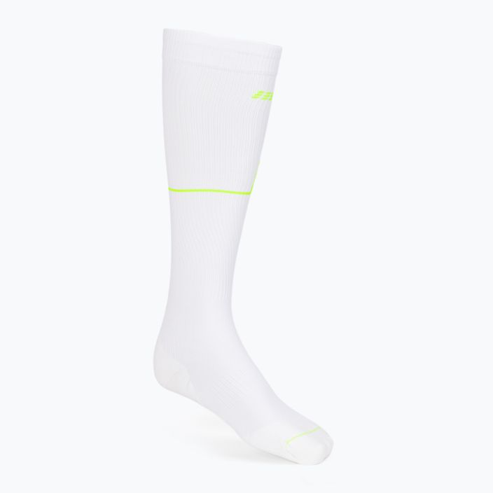 CEP Heartbeat мъжки чорапи за бягане с компресия, бели WP30PC2