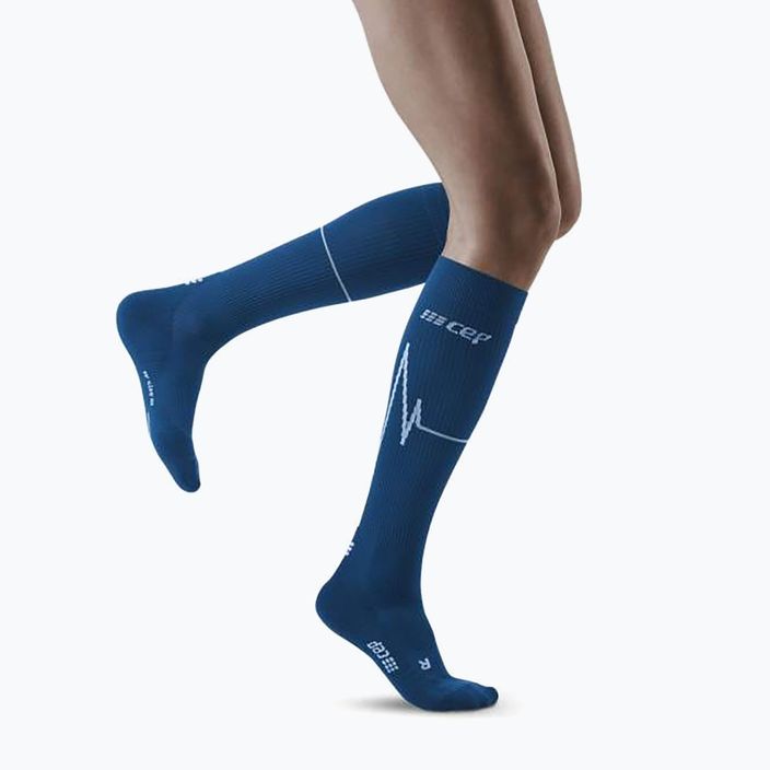 CEP Heartbeat дамски компресионни чорапи за бягане сини WP20NC2 4
