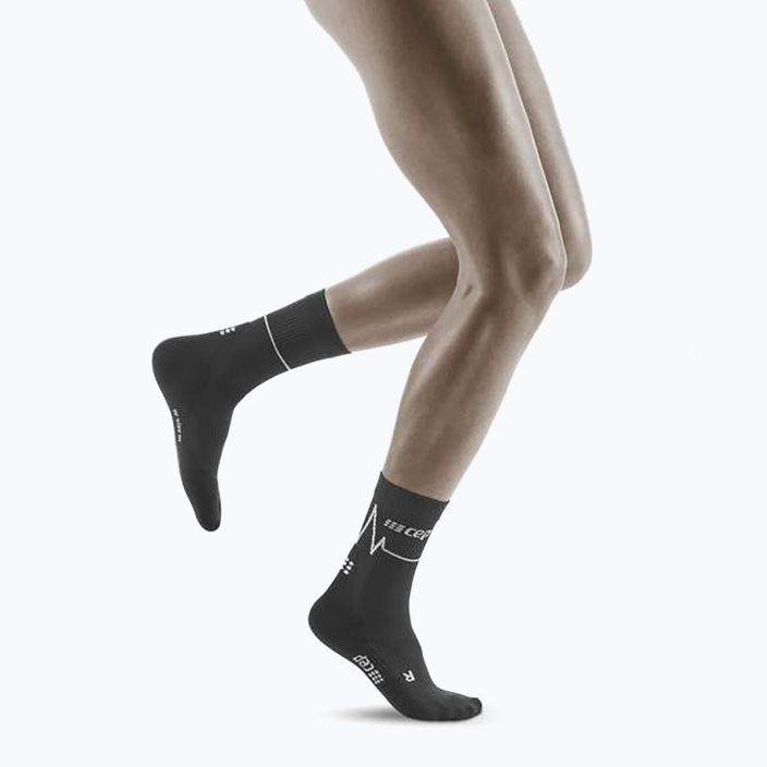 CEP Heartbeat дамски къси чорапи за бягане с компресия черни WP2CKC2 4