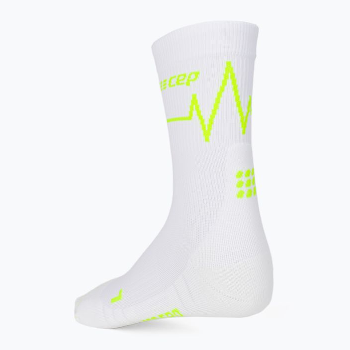 CEP Heartbeat мъжки къси чорапи за бягане с компресия бели WP3CPC2 2