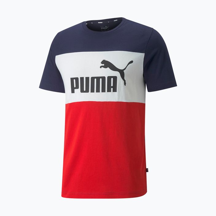Мъжка тренировъчна тениска PUMA ESS+ Colorblock Tee тъмносиньо и червено 848770_06 6
