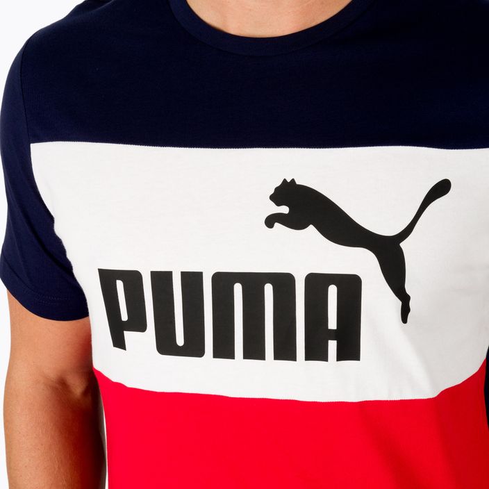 Мъжка тренировъчна тениска PUMA ESS+ Colorblock Tee тъмносиньо и червено 848770_06 5