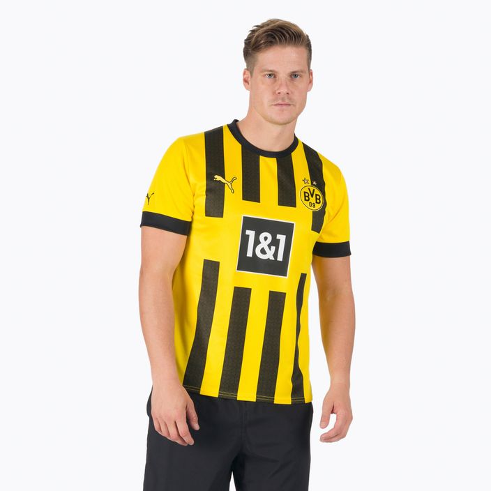 Мъжка футболна фланелка Puma Bvb Home Jersey Replica Sponsor yellow and black 765883