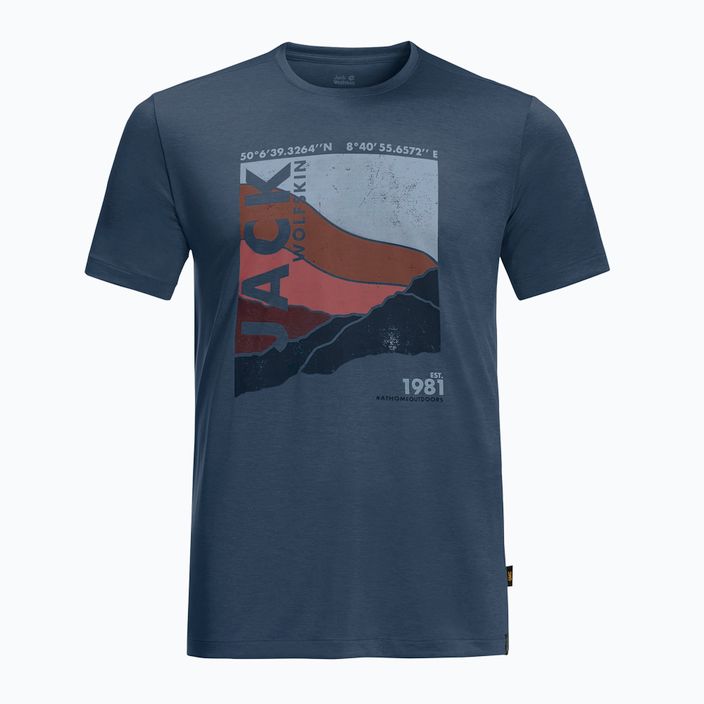 Мъжка тениска за трекинг Jack Wolfskin Crosstrail Graphic navy blue 1807202_1383 3