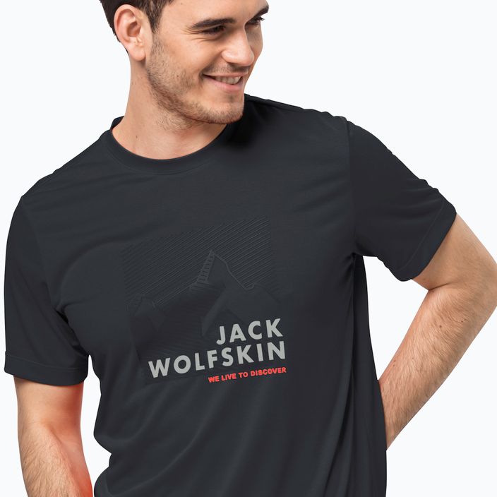 Мъжка тениска Jack Wolfskin Hiking Graphic сива 1808761_6230 3