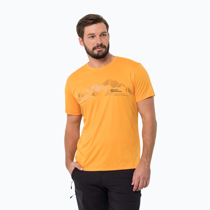 Jack Wolfskin Peak Graphic мъжка тениска за трекинг оранжева 1807183