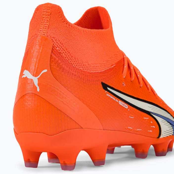 Детски футболни обувки PUMA Ultra Pro FG/AG Jr ultra orange/puma white/blue glimmer 9