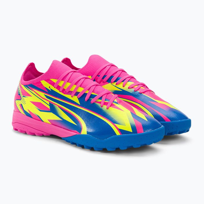 Мъжки футболни обувки PUMA Ultra Match Energy TT, светещо розово/жълт алармен цвят/ултра синьо 6