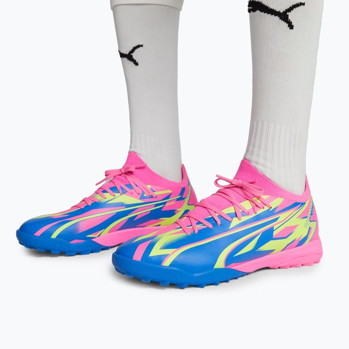 Мъжки футболни обувки PUMA Ultra Match Energy TT, светещо розово/жълт алармен цвят/ултра синьо 2