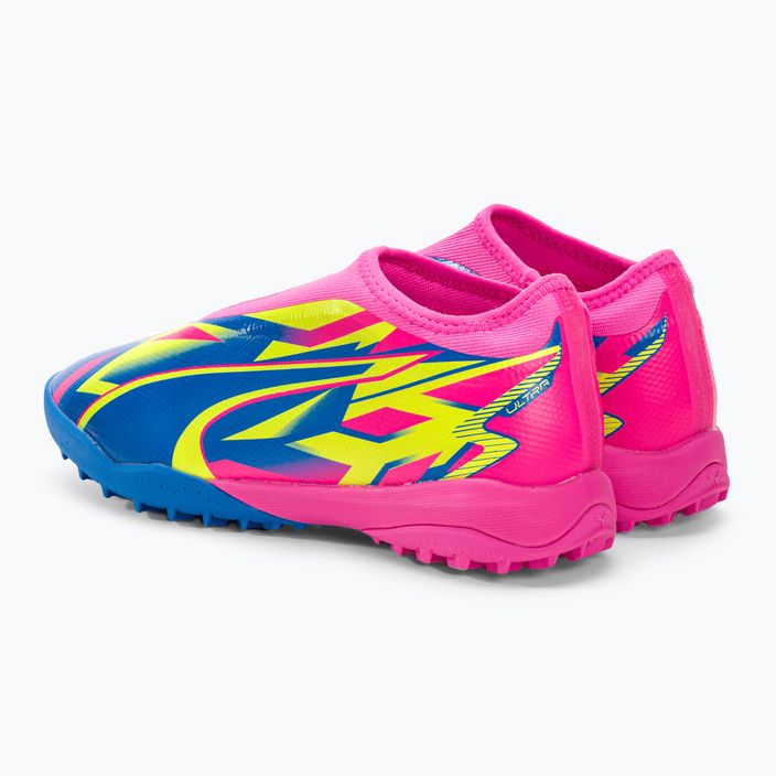 Детски футболни обувки PUMA Match Ll Energy TT + Mid Jr светещо розово/ултра синьо/жълто предупреждение 3